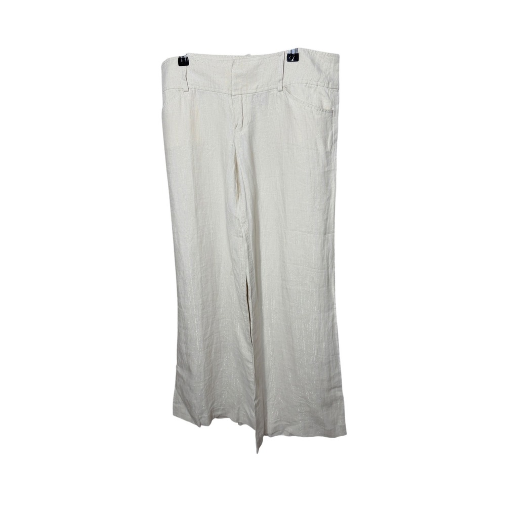 Guess Jeans Womens Cream Linen Wide Leg Pants Size 28
